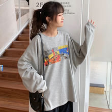t恤女宽松韩版 百搭很仙 上衣 bf风洋气打底衫 时尚 网红港风ins长袖