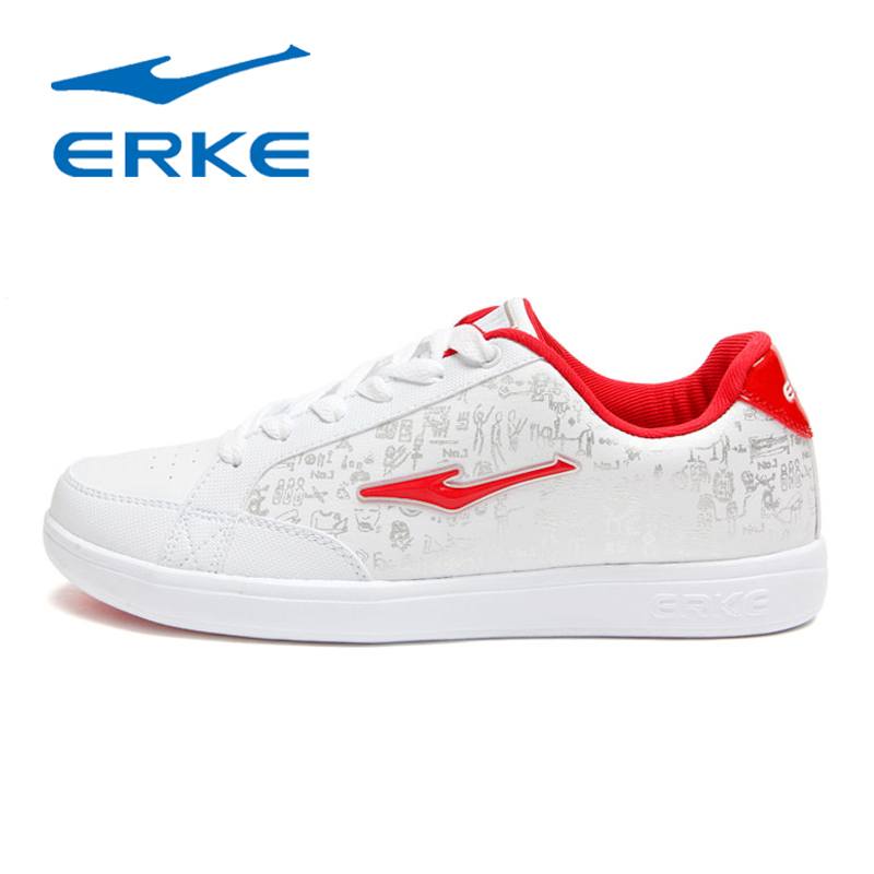 ERKE Men's Shoes Sports Casual Men's Board Shoes Autumn and Winter 2019 New Antiodor Breathable Small White Shoes