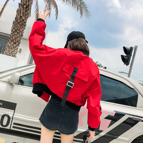 2018秋冬季新款韩版港风女装学生原宿风百搭棒球服短款加厚外套潮商品大图