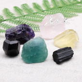 易晶缘水晶碎石天然萤石原石摆件水晶原石毛料原矿标本能量石疗俞