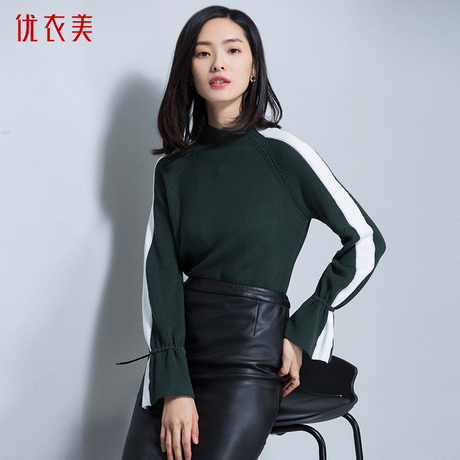 优衣美女装时尚女款打底衫2018新款女韩版 秋款长袖针织衫女15682商品大图