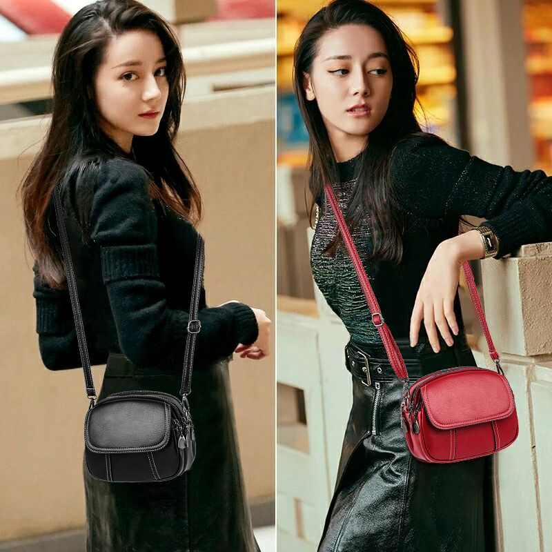 Mini Small Bag for Women 2019 New Fashion Retro Simple Versatile Small Round Bag Single Shoulder Crossbody Soft Leather Women's Bag