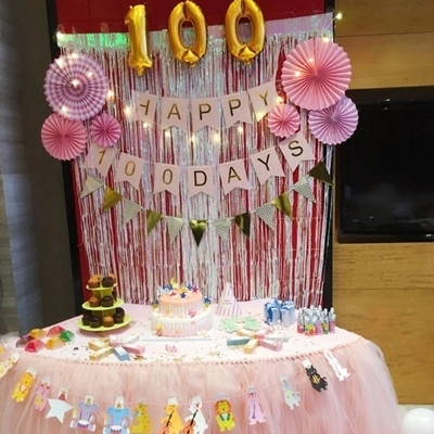广东 深圳生日派对拉旗男女宝宝一百天生日布