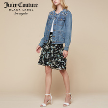 Juicy Couture2018新款亮片钉珠花朵图案装饰牛仔夹克外套图片