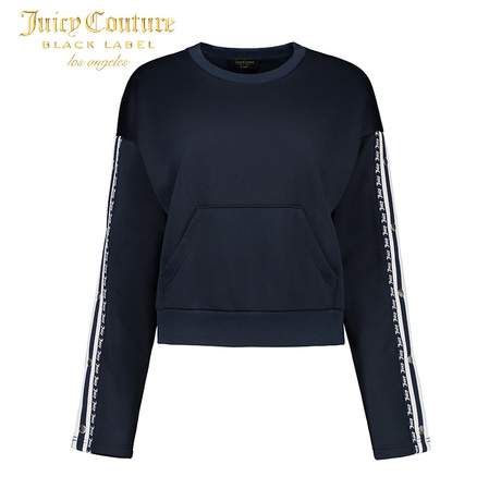 Juicy Couture简约百搭袖子按扣设计圆领卫衣上衣商品大图