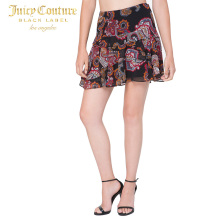 Juicy Couture时尚复古佩斯利图案荷叶边短裙半身裙图片