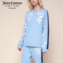 Juicy Couture2018新款宽松花朵图案刺绣毛圈布套头卫衣图片