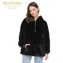 Juicy Couture2018新款女休闲舒适人造毛皮连帽卫衣套头衫外套图片
