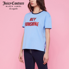 Juicy Couture女士百搭宽松字母钉珠图案圆领短袖T恤图片