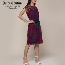 Juicy Couture2018新款优雅气质镂空蕾丝连衣裙两件套（含腰带）图片