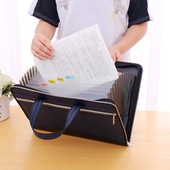 A4文件夹多层风琴包学生用试卷收纳 卷子帆布拉链手提资料袋高中生