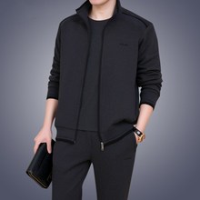 运动服套装 纯棉休闲卫衣爸爸装 中老年加大码 春秋季中年男士 三件套