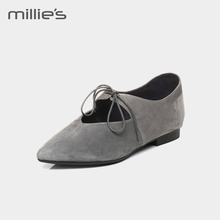 s妙丽春秋季专柜同款 millie 尖头女单鞋 欧美交叉系带时尚 LM122CM7