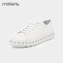 系带运动女休闲鞋 millie 妙丽专柜同款 牛皮时尚 H8575AM8