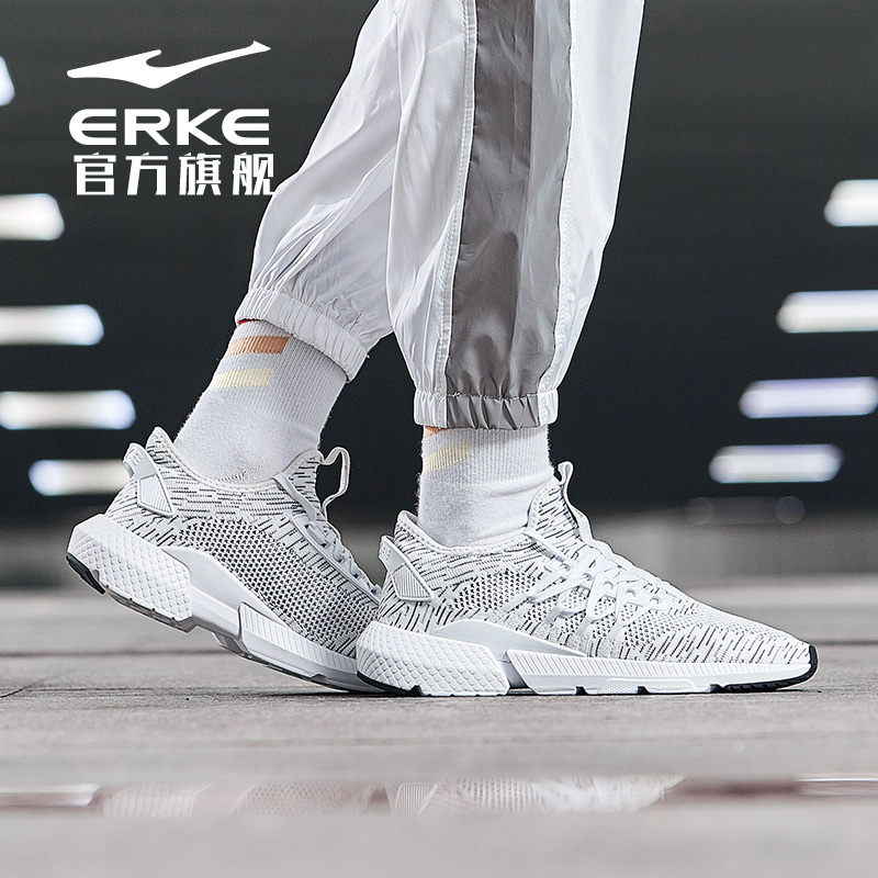 ERKE Sports Shoes Casual Shoes 2019 Spring Warehouse Clearance Men's Shoes Low top Running Shoes Men's Fashion Shoes Black