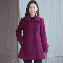 2018秋冬新款毛呢外套女装中长款斗篷羊绒呢子大衣深秋加厚小清新图片