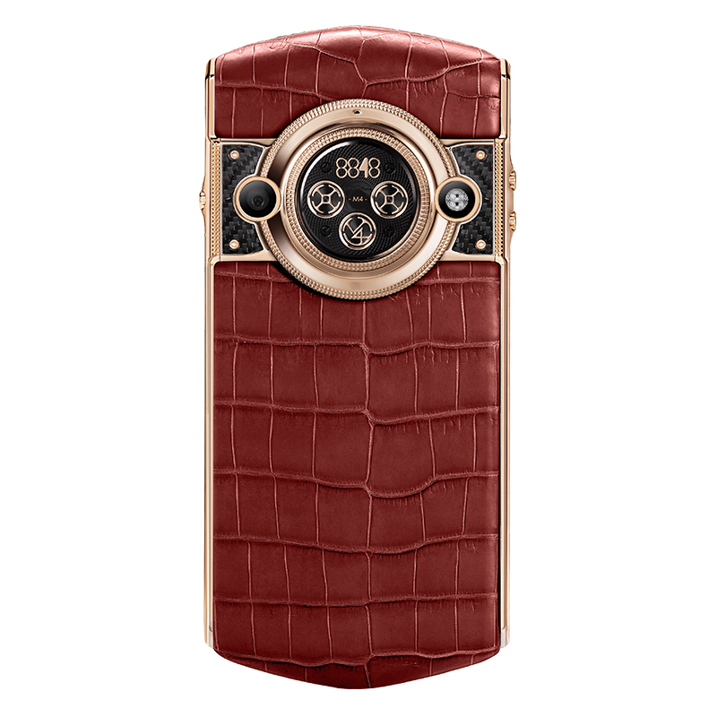 8848 M4石榴红私人订制钛金商务手机指纹识别