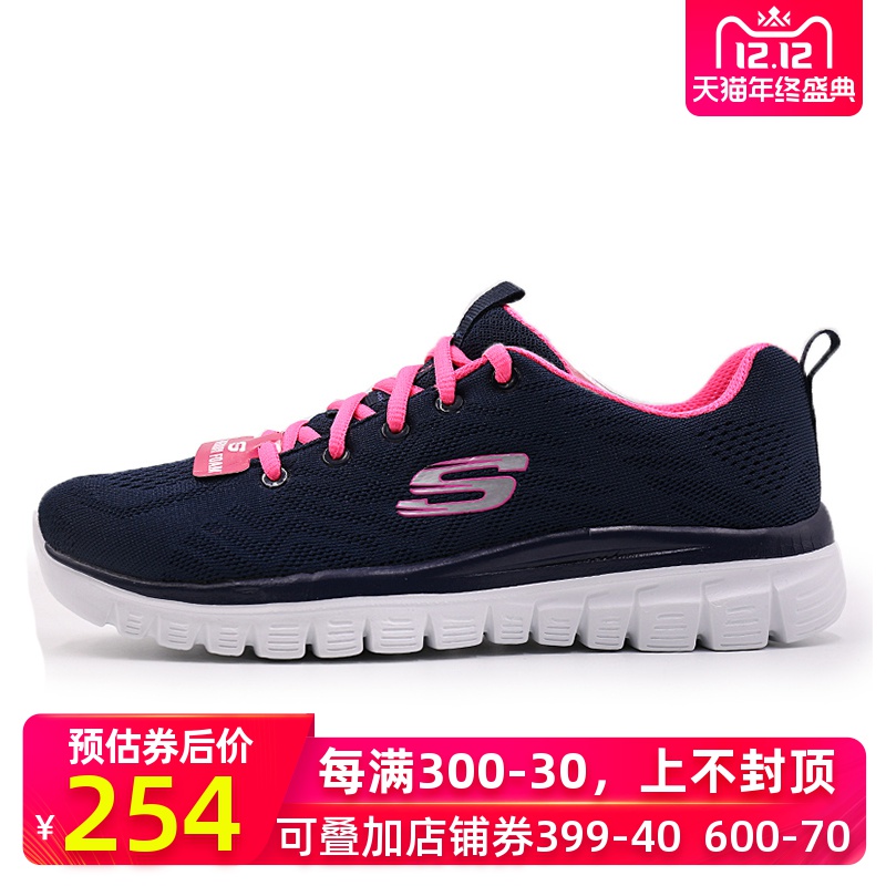 Skechers Women's Shoes 2019 Winter New Sports Shoes Breathable and Comfortable Casual Shoes Mesh Running Shoes Fashion 12615