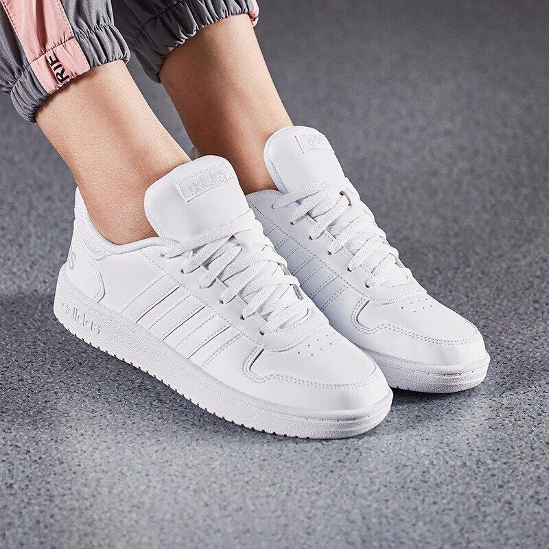 Adidas NEO Women's Shoes 2019 Autumn/Winter New White Leather Small White Shoes Sports Shoes Casual Shoes Whiteboard Shoes