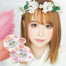 粉质细腻显色 少女猫双色腮红 knows花知晓元 粉色桔色 flower