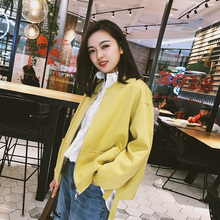 外衣2018新款女春秋韩版短款时尚外套秋季百搭休闲宽松女装棒球服图片