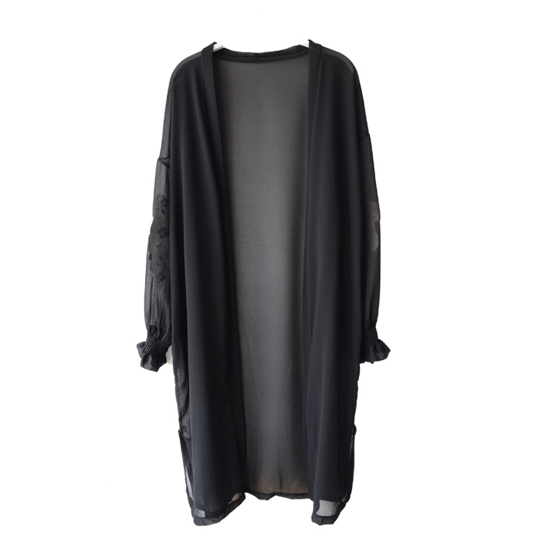 2018夏季新款雪纺衫长袖女中长款韩版宽松百