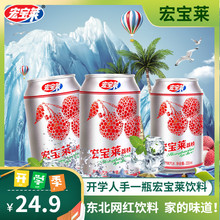 宏宝莱330ml*12罐装荔枝味碳酸汽水 整箱包邮果味饮料网红饮料