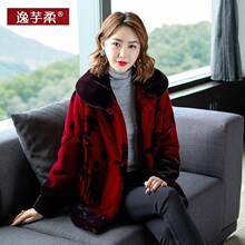 中老年人女装仿皮草大衣冬装妈妈装50外套老人60岁奶奶衣服貂绒70图片