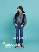 EDIT18春蓝色显瘦中线牛仔裤 SPELL 秒发 正品 韩国代购