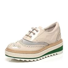 millies 妙丽秋牛皮网面镂空厚底女休闲鞋 LYG23CM7