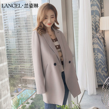 2018春秋新款小西服女中长款韩版宽松百搭斜插袋女士西装外套女装图片