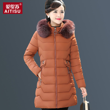 2018新款中老年女装妈妈羽绒棉服中长款棉衣外套洋气中年冬季棉袄图片