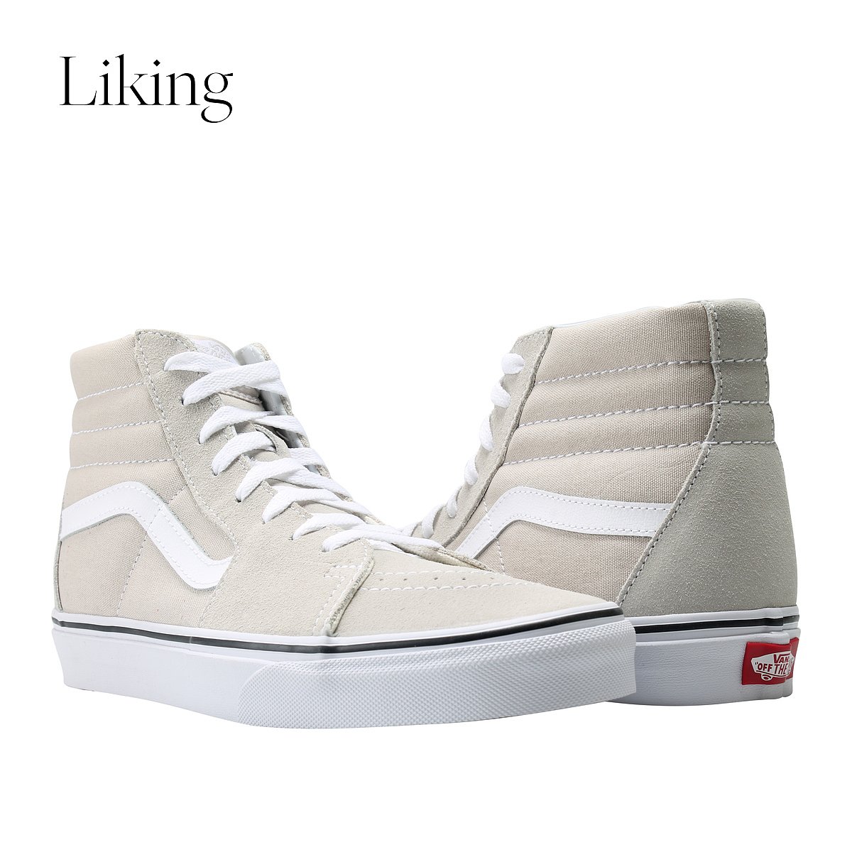 Vans 范斯Sk8 Hi 男女银色经典高帮系带休闲帆布鞋运动鞋