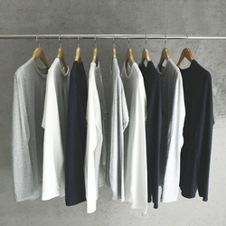 长袖T恤男纯色打底衫白色纯棉宽松圆领百搭青少年学生秋季衣服潮