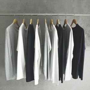 长袖T恤男纯色打底衫白色纯棉宽松圆领百搭青少年学生秋季衣服潮