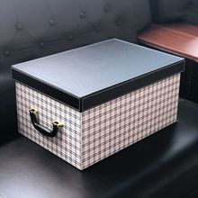 家用整理箱储物箱衣柜衣帽间收纳盒皮革创意大号加厚卧室杂物箱