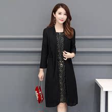 中老年妈妈装连衣裙女2018秋季新款韩版时尚气质长袖过膝A字裙潮图片