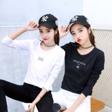 长袖t恤女2018秋装新款韩版纯棉女装内搭打底衫女百搭秋冬上衣潮图片