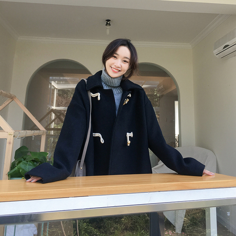 韩版深秋小清新加厚高冷系港味呢子大衣次惑小仙女气质外套女装冬商品大图
