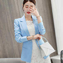 米朵姿2018秋冬新款女装时尚韩版百搭潮流休大码修身小西服闲西装图片