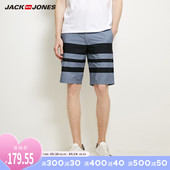 218215525 JackJones杰克琼斯春男纯棉透气直筒商务休闲五分短裤