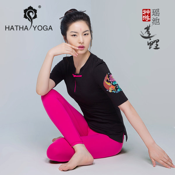 哈他正品莲鲤春秋新款瑜伽服套装女跑步健身晨练服紧身显瘦瑜珈裤