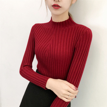 秋冬新款半高领毛衣女韩版加厚打底衫女装长袖修身套头针织衫上衣图片