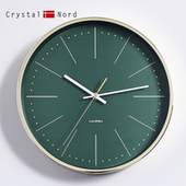 个性 Nord绿色静音挂钟北欧简约现代客厅卧室创意时尚 Crystal 时钟