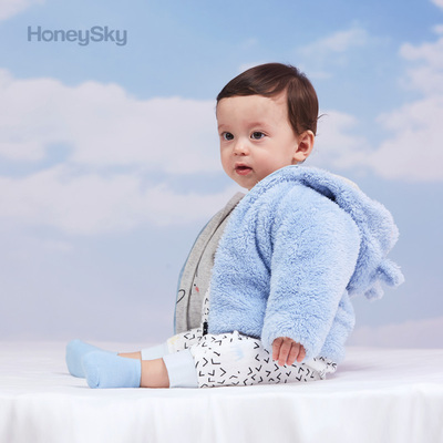 honeysky 亲子装母子母女装男女宝宝棉衣服加厚加绒连帽外套秋冬