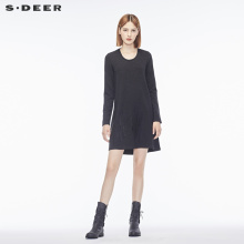 sdeer圣迪奥女简约A廓绣花连衣裙S16481269图片