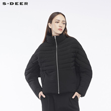 sdeer圣迪奥女个性流畅剪裁设计细致车线时尚立领羽绒服S18462405图片