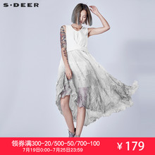 sdeer圣迪奥夏装折痕挺括拼接晕染无袖连衣裙S16281228图片