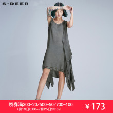 sdeer圣迪奥女装清透不规则摆飘逸搭片连衣裙S16281262图片