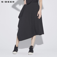 sdeer圣迪奥2018新款女装夏装不规则大摆搭片半身长裙S18281125图片